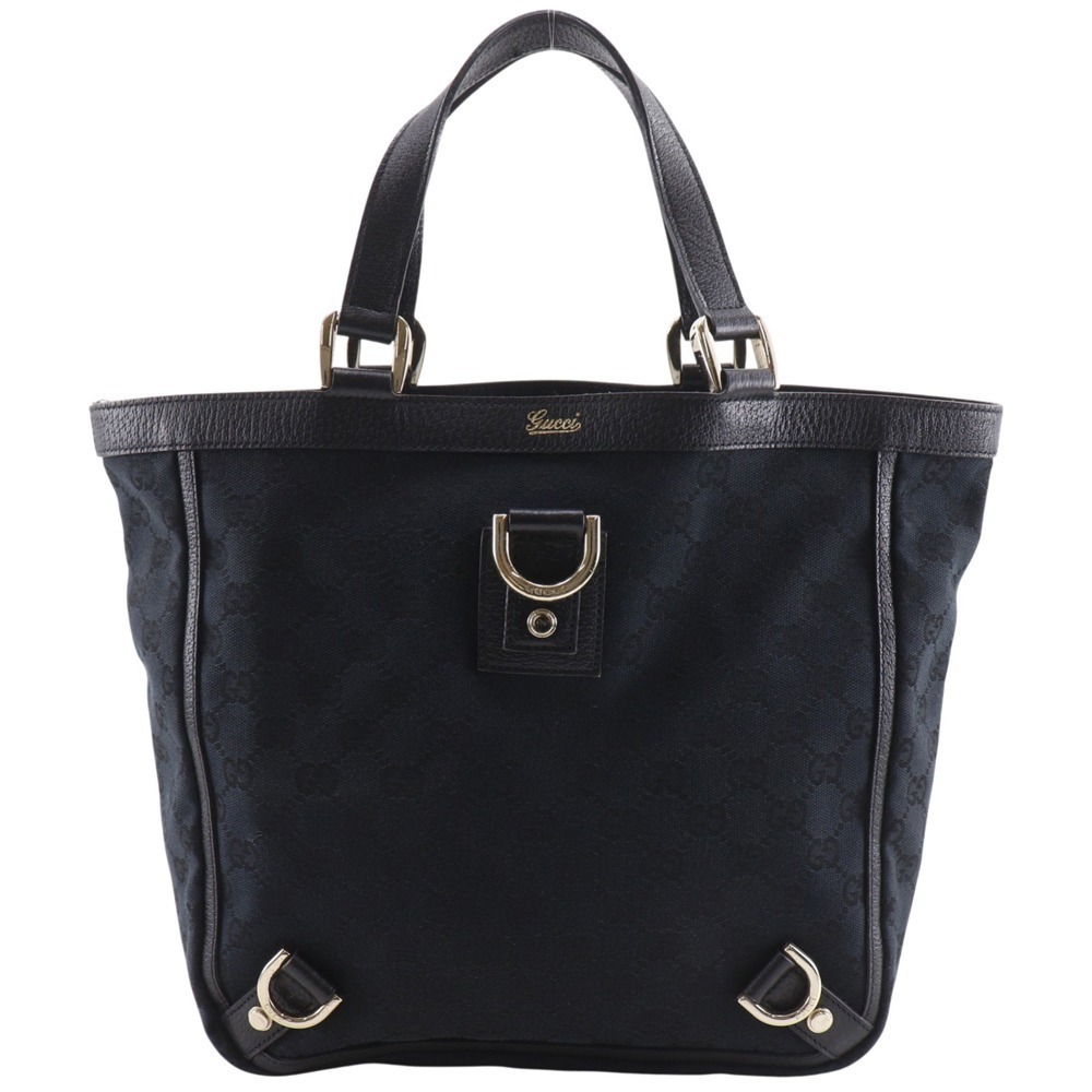 GUCCI Abbey Tote Bag Handbag GG Canvas Black